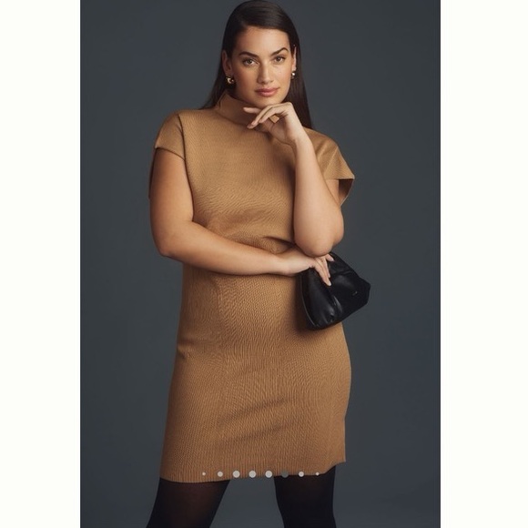 NWT By Anthropologie Mock-Neck Mini Dress XL - Picture 6 of 14